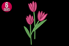 Tulips Bunch Machine Embroidery Design | Floral Pattern Product Image 2