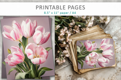 tulips junk journal kit, spring flowers Product Image 5