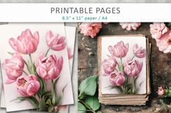 tulip junk journal, flower illustrations Product Image 8