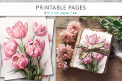 tulip junk journal, flower illustrations Product Image 1