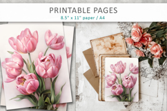 tulip junk journal, flower illustrations Product Image 4
