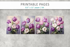 tulips illustrations, spring scrapbook paper Product Image 2
