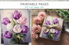 tulips illustrations, spring scrapbook paper Product Image 3