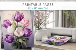 tulips illustrations, spring scrapbook paper Product Image 4