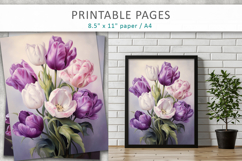 tulips illustrations, spring scrapbook paper Product Image 6