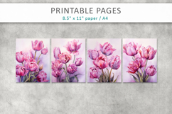 tulips illustrations, spring scrapbook papers Product Image 2