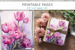 tulips illustrations, spring scrapbook papers Product Image 4