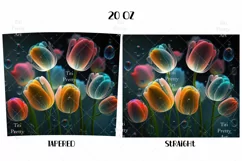 TulipsTumbler Wrap , Neon Flowers Png, Tulips Png, Cute Tumbler Wrap