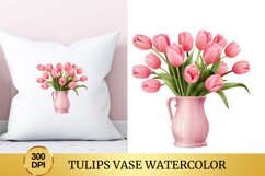 Tulips Vase Watercolor Clipart Flower Product Image 1
