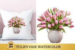 38 png Tulips Vase Watercolor Clipart Flower Bundle Product Image 6
