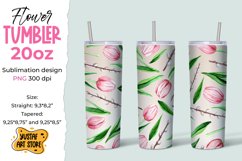 6 Spring Tulips flower Tumbler 20 oz sublimation design. Product Image 6