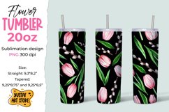 6 Spring Tulips flower Tumbler 20 oz sublimation design. Product Image 2