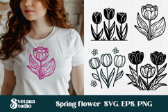 Tulip SVG | Spring flower SVG | Floral SVG | Tulip PNG Product Image 1