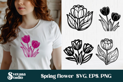 Tulip SVG | Spring flower SVG | Floral SVG | Tulip PNG Product Image 1