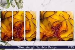 Alcohol Ink Tumbler Wrap | 20 oz Golden Rose Sublimation Product Image 1