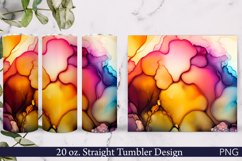 Alcohol Ink Tumbler Wrap | Yellow and Purple PNG Product Image 1