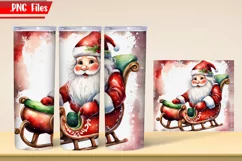 Christmas Santa Claus Watercolor 2 Tumbler Wrap PNG Files Product Image 3