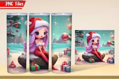 Christmas Mermaid Tumbler Wrap PNG Files Product Image 3