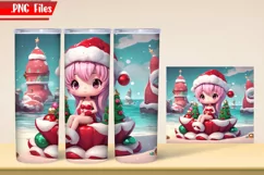 Christmas Mermaid Tumbler Wrap PNG Files Product Image 4