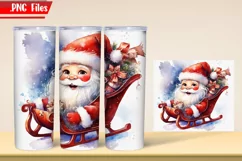 Christmas Santa Claus Watercolor 2 Tumbler Wrap PNG Files Product Image 5