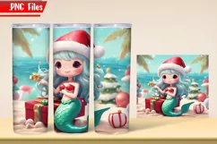 Christmas Mermaid Tumbler Wrap PNG Files Product Image 5