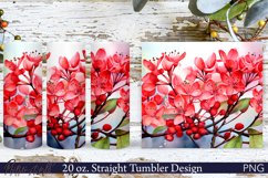 Floral Tumbler Wrap | Watercolor Photinia PNG Product Image 1