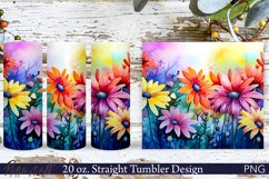 Floral Tumbler Wrap | 20 oz. | Spring Meadow | Colorful PNG Product Image 1