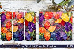 Floral Tumbler Wrap | Watercolor Leaves | Colorful Trees Product Image 1