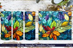 Floral Tumbler Wrap | Watercolor Leaves | Colorful Nature Product Image 1