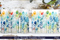 Floral Tumbler Wrap | 20 oz. | Watercolor Leaves Product Image 1