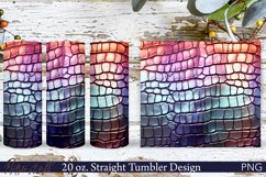 Leather Tumbler Wrap | Colorful Crocodile Design Product Image 1