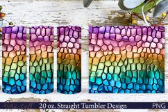 Leather Tumbler Wrap | 20 oz. | Colorful Crocodile Print Product Image 1