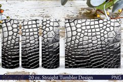 Leather Tumbler Wrap | 20 oz. | Silver Crocodile Print Product Image 1