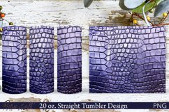 Leather Tumbler Wrap | 20 oz. | Crocodile Print PNG | Lilac Product Image 1