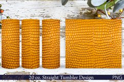 Leather Tumbler Wrap | 20 oz. | Yellow Crocodile Print Product Image 1
