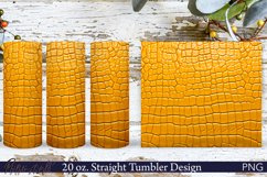 Leather Tumbler Wrap | 20 oz. | Crocodile Print | Yellow Product Image 1
