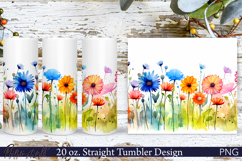 Flowers Meadow Tumbler Wrap | 20 oz. | Colorful Product Image 1