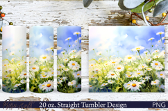 Flowers Meadow Tumbler Wrap | 20 oz. | chamomile Product Image 1