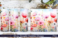 Floral Tumbler Wrap | 20 oz. | Spring Meadow PNG Product Image 1