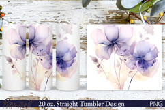 Flowers Meadow Tumbler Wrap | 20 oz. | Purple flowers Product Image 1