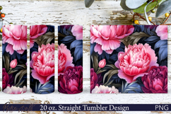 Flowers Meadow Tumbler Wrap | 20 oz | peonies Product Image 1