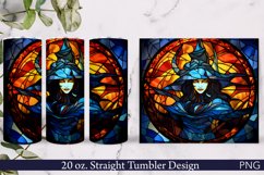 Halloween Sublimation Tumbler | Stained Glass Witch Product Image 1