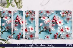 Floral Tumbler Wrap | 20 oz. | White Flowers Design Product Image 1