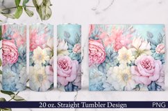 Floral Tumbler Wrap | Soft Colors PNG Product Image 1