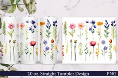 Floral Tumbler Wrap | 20 oz. | Wildflowers | Watercolor Product Image 1