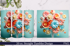 3D Flowers Tumbler Wrap | 20 oz | Bouquet Product Image 1