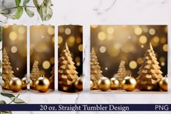 Holiday Tumbler Wrap | Golden Christmas Trees Product Image 1
