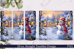 Christmas Tumbler Wrap | Snowman Sublimation | Winter Design Product Image 1