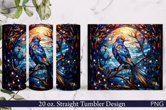 Christmas Tumbler Wrap | Stained Glass Bird | New Year PNG Product Image 1