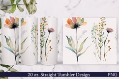 Floral Tumbler Wrap | Watercolor Wildflowers Design Product Image 1